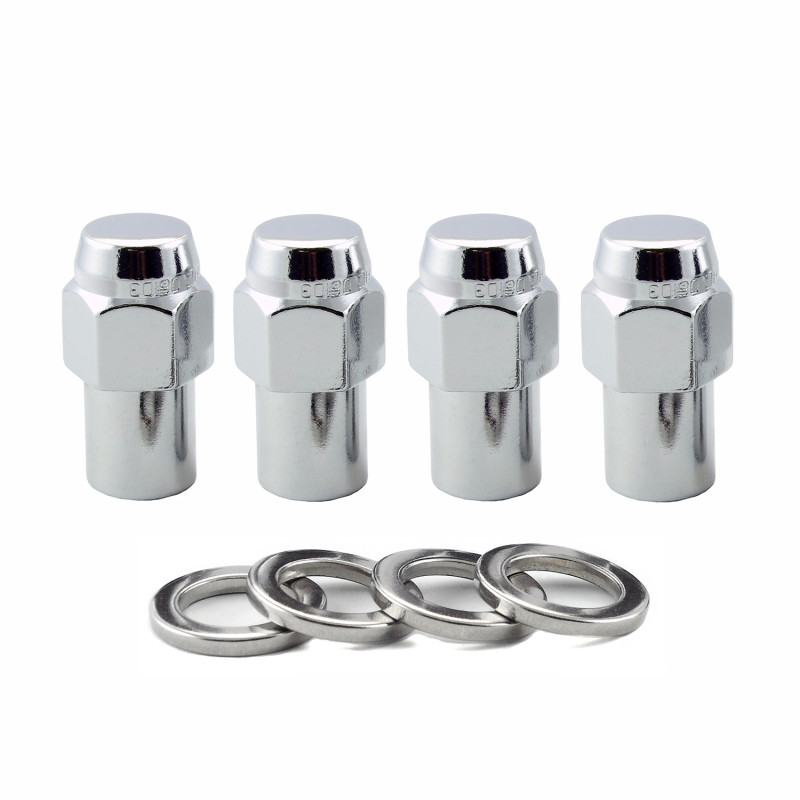 McGard Hex Lug Nut (Reg. Shank - .746in.) M12X1.25 / 13/16 Hex / 1.65in. Length (4-Pack) - Chrome - 61003