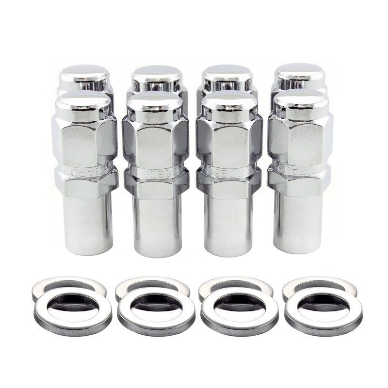 McGard Hex Lug Nut (Long Shank - 1in. / Duplex) - 9/16-18 / 7/8 Hex / 2.425in. L (8-Pack) - Chrome - 62822