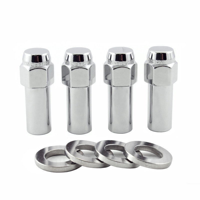 McGard Hex Lug Nut (X-Long Shank - 1.365in.) 1/2-20 / 13/16 Hex / 2.27in. Length (4-Pack) - Chrome - 63014