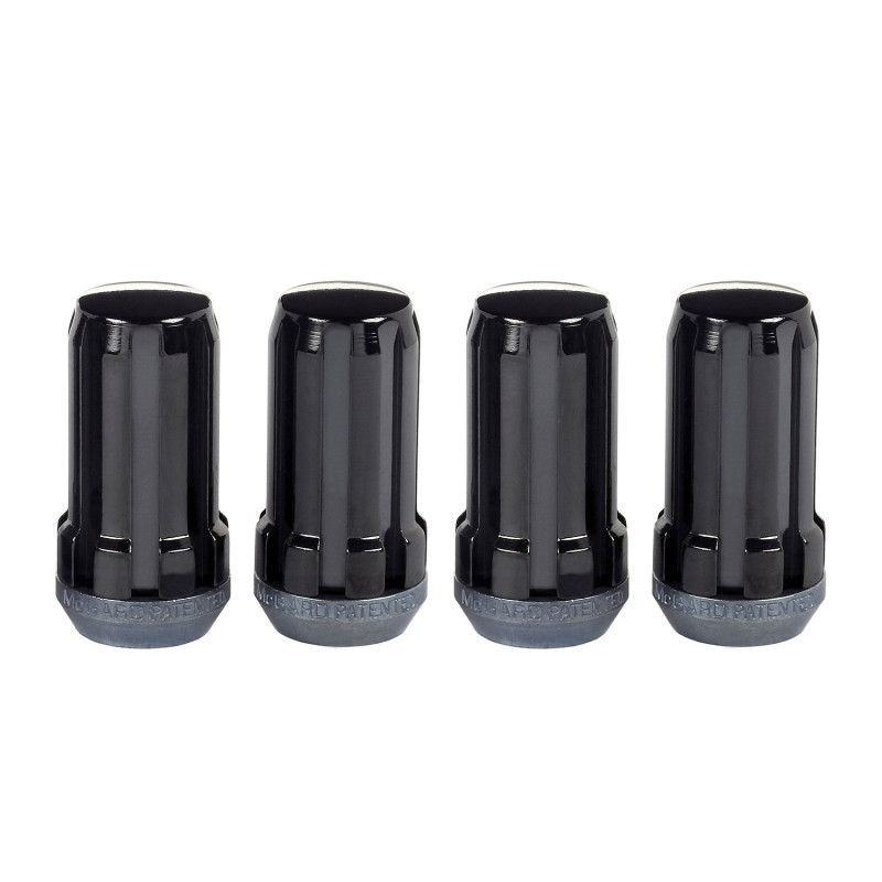 McGard SplineDrive Lug Nut (Cone Seat) M14X1.5 / 1.935in. Length (4-Pack) - Black (Req. Tool) - 65310BK