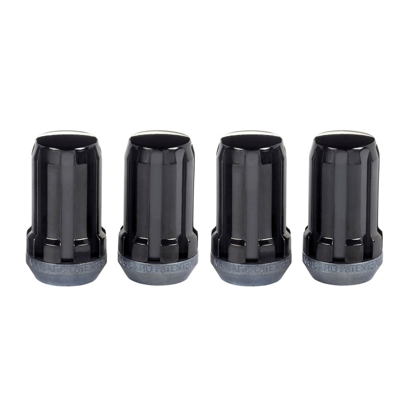 McGard SplineDrive Lug Nut (Cone Seat) M14X1.5 / 1.648in. Length (4-Pack) - Black (Req. Tool) - 65315BK