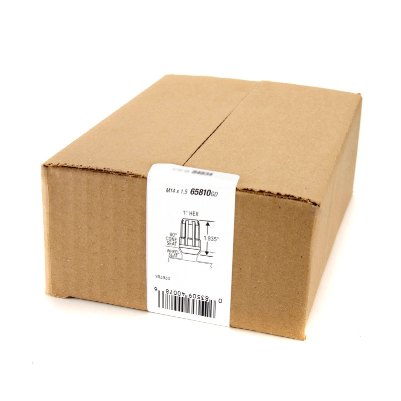 McGard SplineDrive Tuner 8 Lug Install Kit w/Locks & Tool (Cone) M14X1.5 / 1in. Hex - Gold - 65810GD