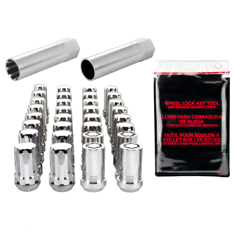 McGard SplineDrive Tuner 8 Lug Install Kit w/Locks & Tool (Cone) M14X1.5 / 22mm Hex - Chrome - 65815