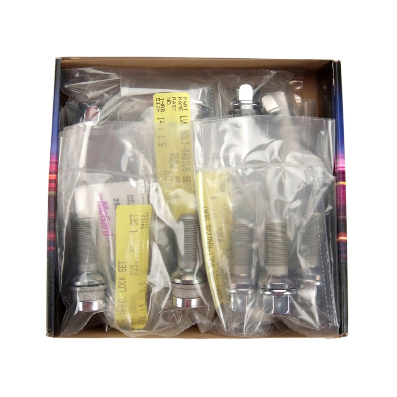 McGard 5 Lug Hex Install Kit w/Locks (Radius Seat Bolt) M14X1.5 / 17mm Hex / 35.4mm Shank L - Chrome - 68032