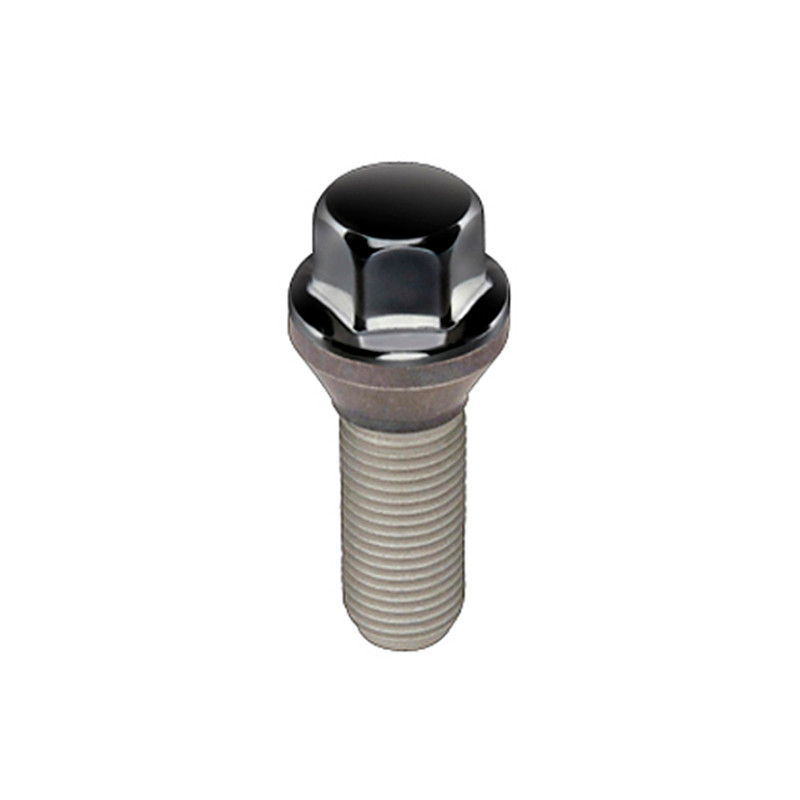 McGard Hex Lug Bolt (Cone Seat) M14X1.25 / 17mm Hex / 27.5mm Shank Length (Box of 50) - Black - 69726BK