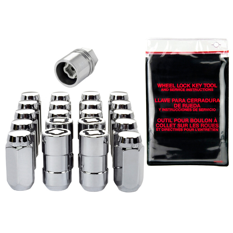McGard 5 Lug Hex Install Kit w/Locks (Cone Seat Nut) 9/16-18 / 7/8 Hex / 1.75in. Length - Chrome - 84508