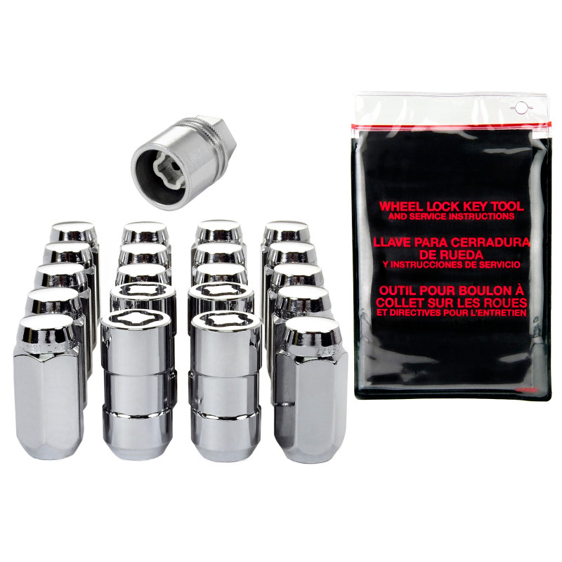 McGard 5 Lug Hex Install Kit w/Locks (Cone Seat Nut) 9/16-18 / 7/8 Hex / 1.75in. Length - Chrome - 84508