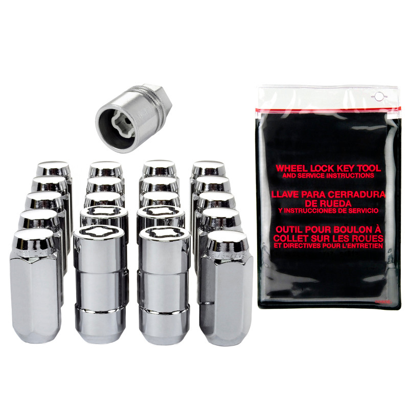 McGard 5 Lug Hex Install Kit w/Locks (Cone Seat Nut) M14X1.5 / 13/16 Hex / 1.945in. Length - Chrome - 84520