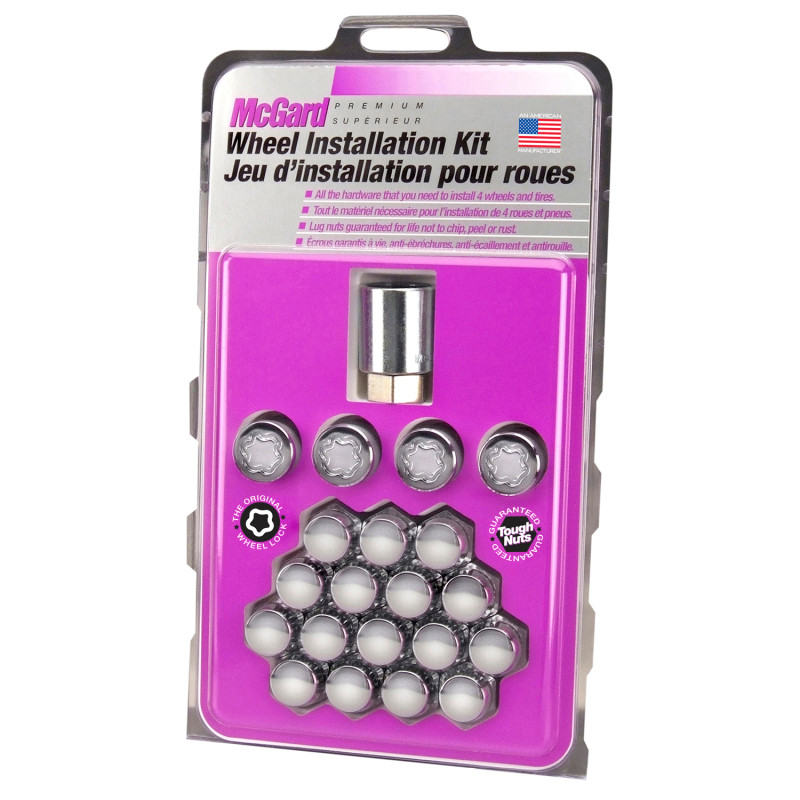 McGard 5 Lug Hex Install Kit (Clamshell) w/Locks (Cone Seat Nut) 1/2-20 / 13/16 Hex - Chrome - 84530CN