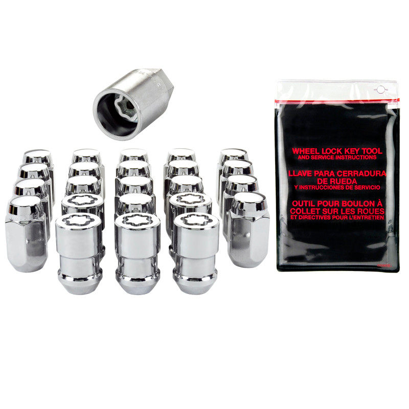 McGard Jeep Wrangler Hex Install Kit (Cone Seat) 1/2-20 / 13/16 Hex (18 Lug Nuts / 5 Locks) - Chrome - 84562