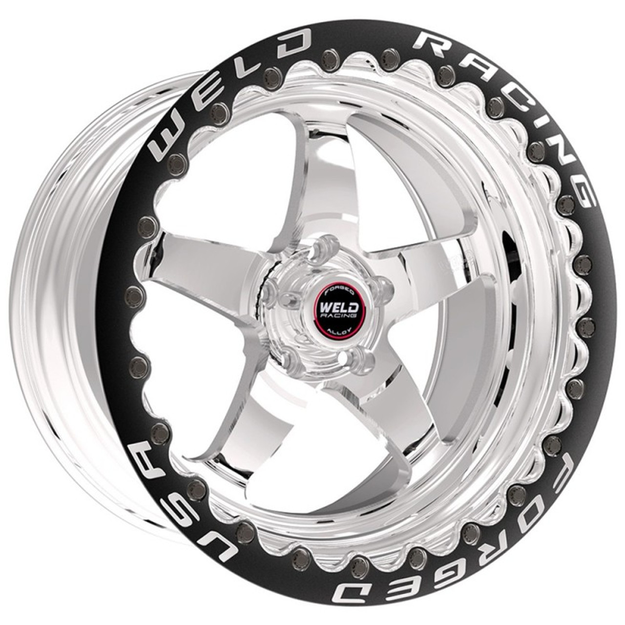 Weld Wheels S71 Polished Beadlock 17x11 Rear Wheel - C6 / C7 Corvette Z06