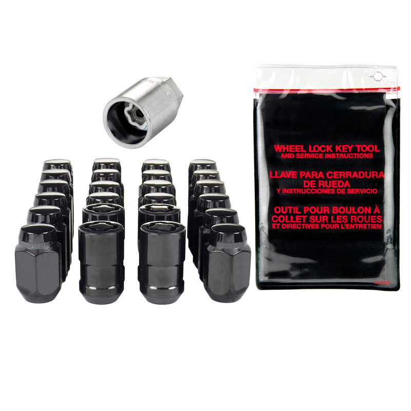 McGard 6 Lug Hex Install Kit w/Locks (Cone Seat Nut) M12X1.5 / 13/16 Hex / 1.5in. Length - Black - 84658