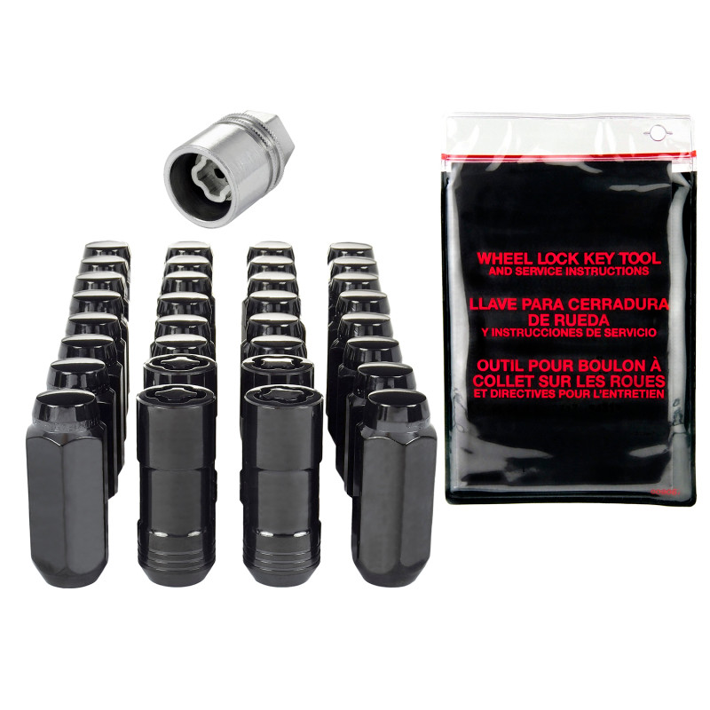 McGard 8 Lug Hex Install Kit w/Locks (Cone Seat Nut) M14X2.0 / 13/16 Hex / 2.25in. Length - Black - 84817