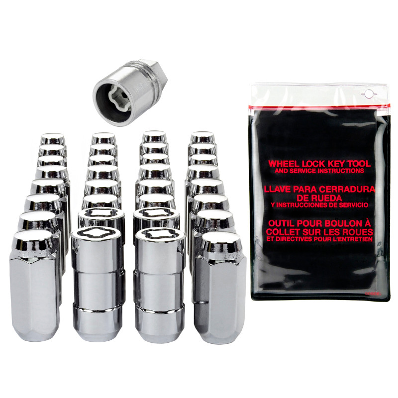 McGard 8 Lug Hex Install Kit w/Locks (Cone Seat Nut) 9/16-18 / 13/16 Hex / 1.75in. Length - Chrome - 84823