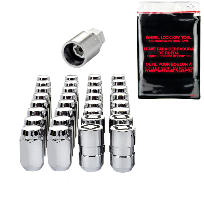 McGard 8 Lug Hex Install Kit w/Locks (Cone Seat Nut) M14X1.5 / 22mm Hex / 1.635in. Length - Chrome - 84825