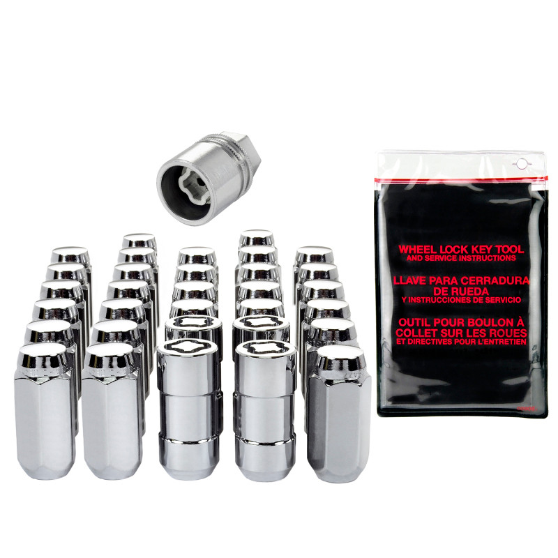 McGard 8 Lug Hex Install Kit w/Locks (Cone Seat Nut) M14X1.5 / 22mm Hex / 1.945in. Length - Chrome - 84838