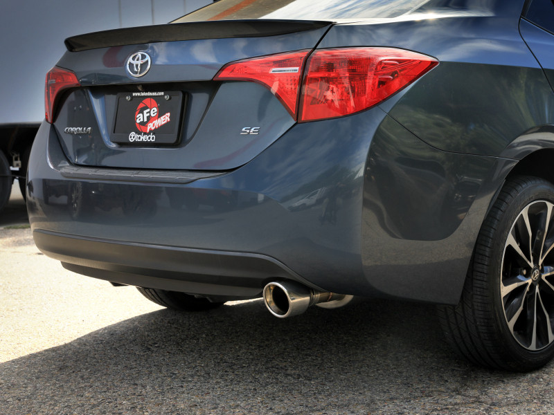 aFe 14-19 Toyota Corolla 1.8L Takeda 2.5in 304SS Axle-Back Exhaust w/ Polished Tip - 49-36083-P Photo - Mounted