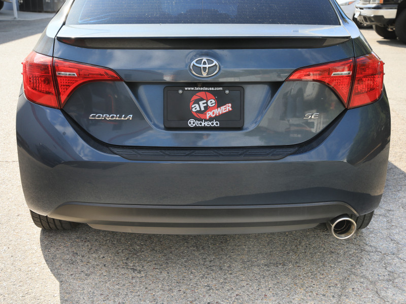 aFe 14-19 Toyota Corolla 1.8L Takeda 2.5in 304SS Axle-Back Exhaust w/ Polished Tip - 49-36083-P Photo - Mounted