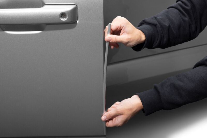 Husky Liners 24-25 Ford Transit Door Edge Guards (4pc Set) - Ingot Silver - 92004JS Photo - Mounted