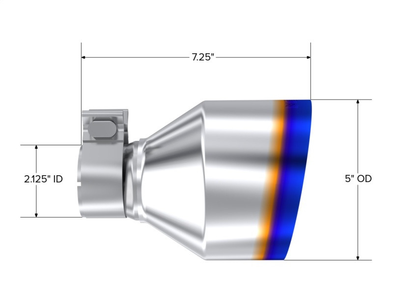 MBRP T304 SS Burnt End Tip 2.125inID, 5inOD Out, 7.25in Length, Pair 17-25 BRZ / GR86 - T5202BE Photo - Unmounted