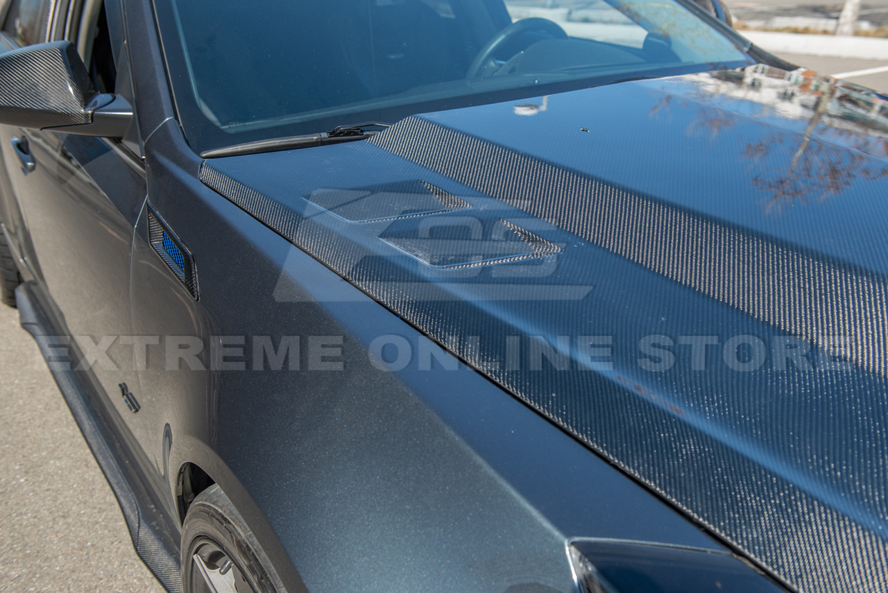 EOS Hood w. Vented Sides - Carbon Fiber Double Sided - 09-15 CTS-V (HOOD-1194-BKCF)