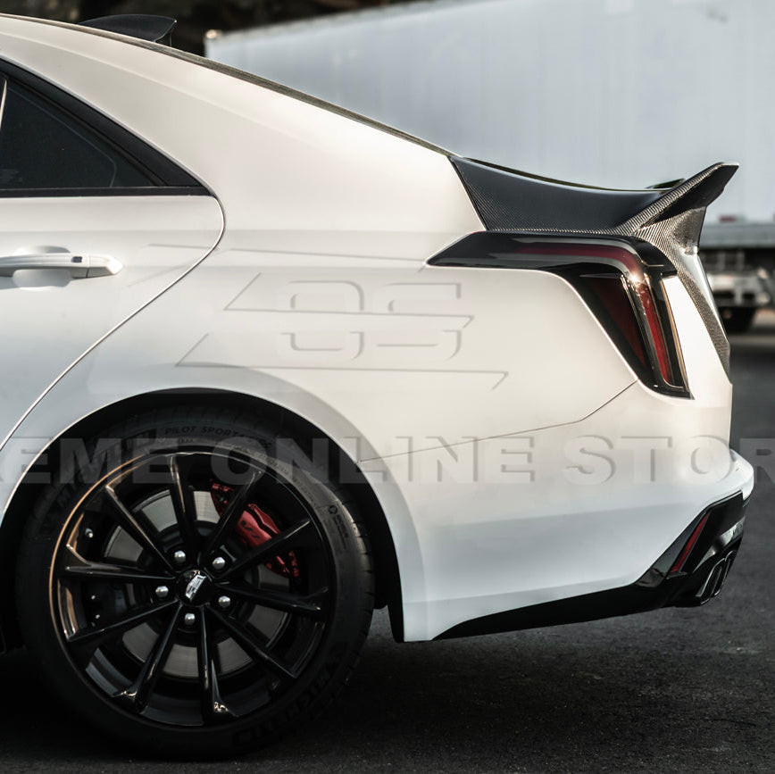 EOS Carbon Fiber Trunk w. Integrated Spoiler - 2022+ Cadillac CT4-V (TRUNK-1193-BKCF)
