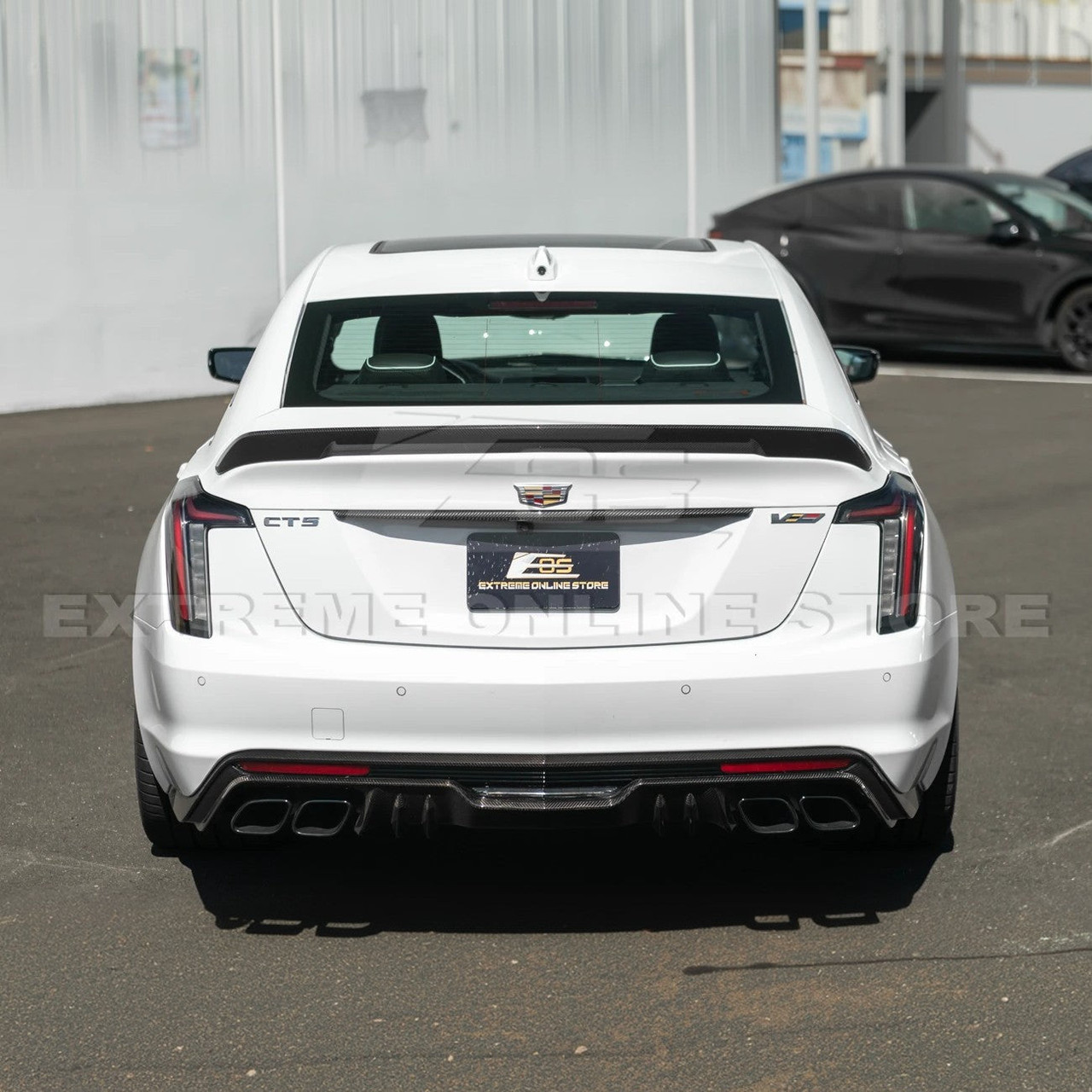 EOS Carbon Fiber Rear Trunk Trim - 2022+ Cadillac CT5-V (SPLITTER-1207-BKCF)