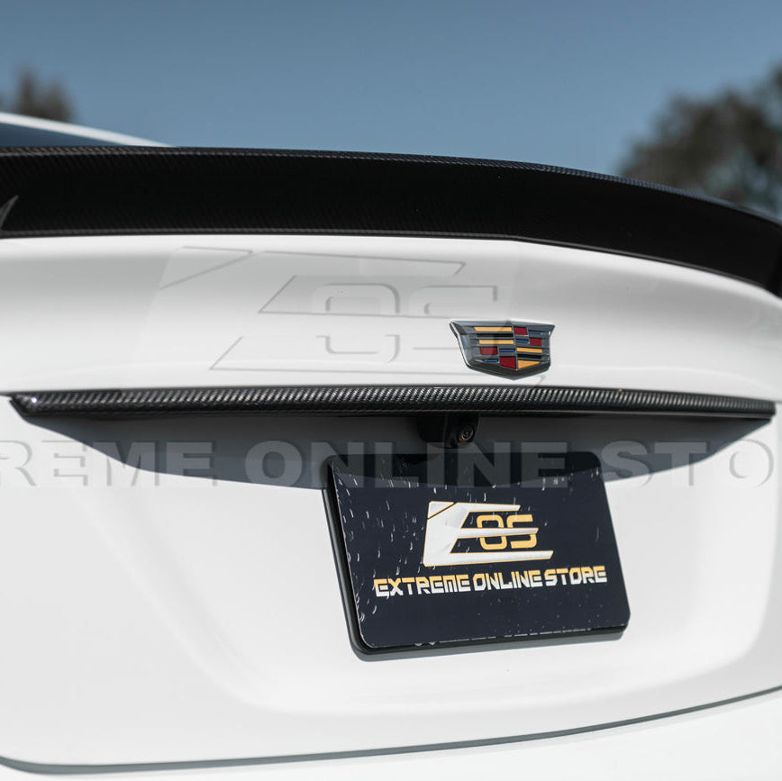 EOS Carbon Fiber Rear Trunk Trim - 2022+ Cadillac CT5-V (SPLITTER-1207-BKCF)