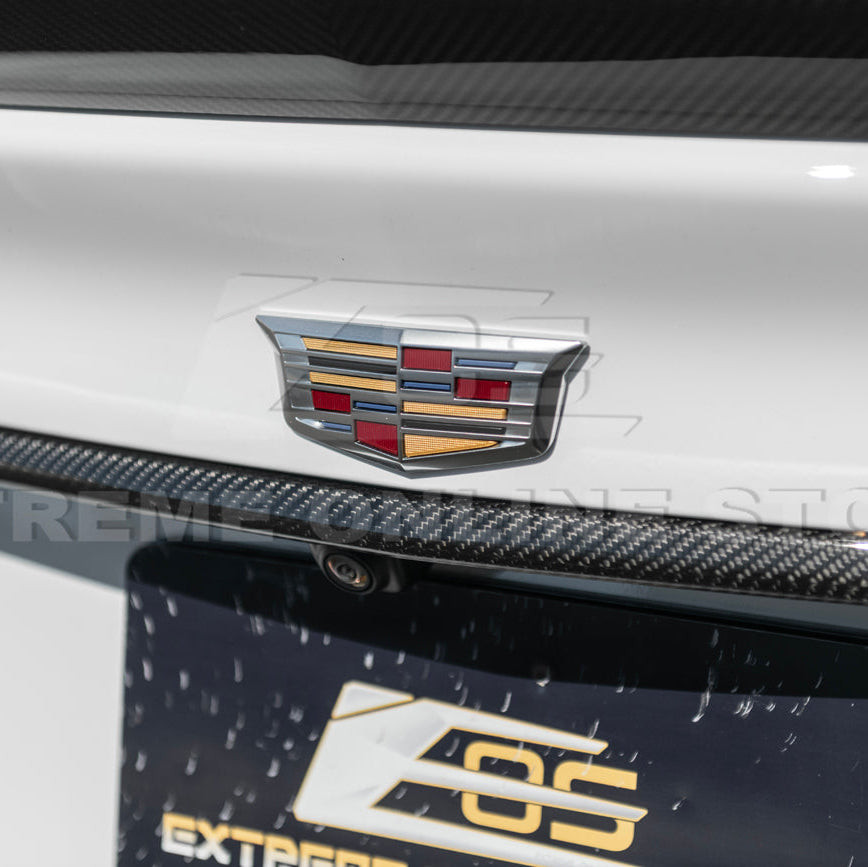 EOS Carbon Fiber Rear Trunk Trim - 2022+ Cadillac CT5-V (SPLITTER-1207-BKCF)