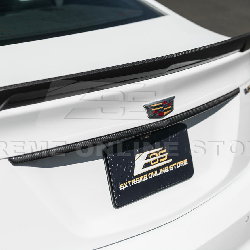 EOS Carbon Fiber Rear Trunk Trim - 2022+ Cadillac CT5-V (SPLITTER-1207-BKCF)