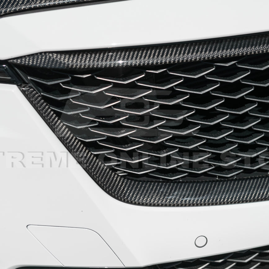 EOS Carbon Fiber Upper & Lower Grille Trim - 22-24 Cadillac CT5-V BW (VENT-1218-BKCF_VENT-1219-BKCF)