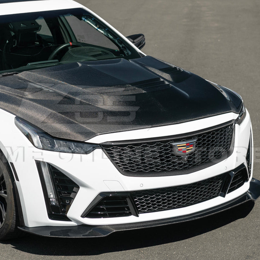 EOS Carbon Fiber Upper & Lower Grille Trim - 22-24 Cadillac CT5-V BW (VENT-1218-BKCF_VENT-1219-BKCF)