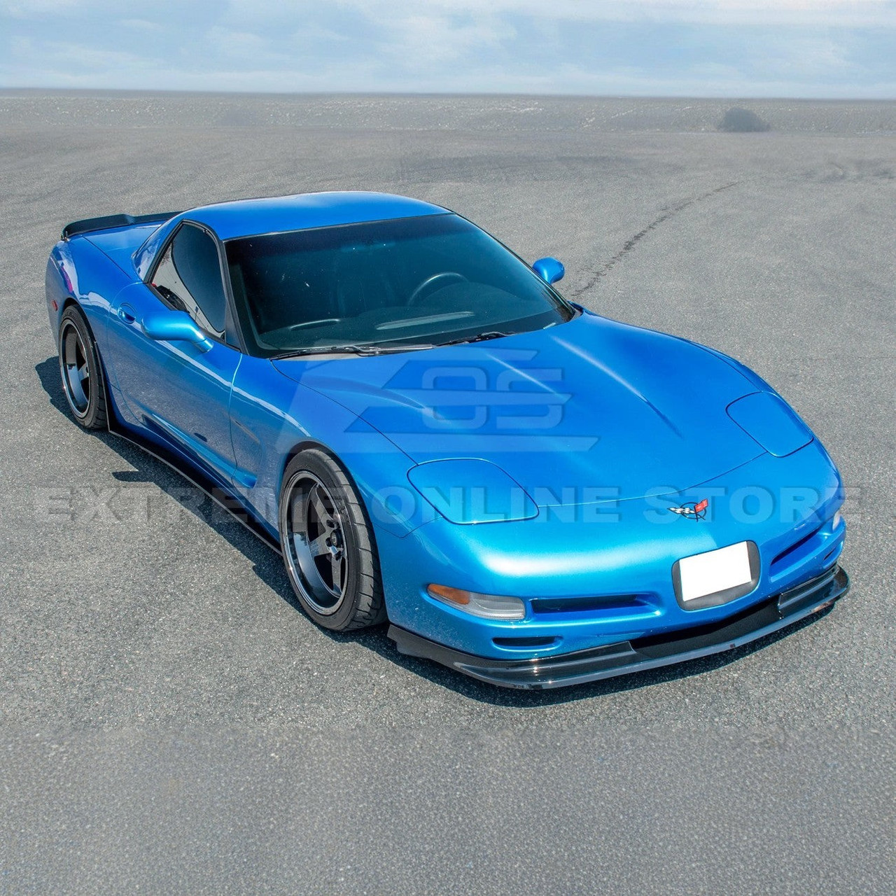 EOS Front Splitter & Side Skirts - Gloss Black - 97-04 C5 Corvette (FLIP-548-V2-ABS_SS-229-V2-ABS)