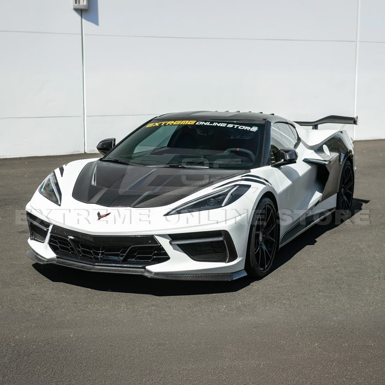 EOS Track Edition Carbon Fiber Double Sided Hood - C8 Corvette (HOOD-1282-BKCF)