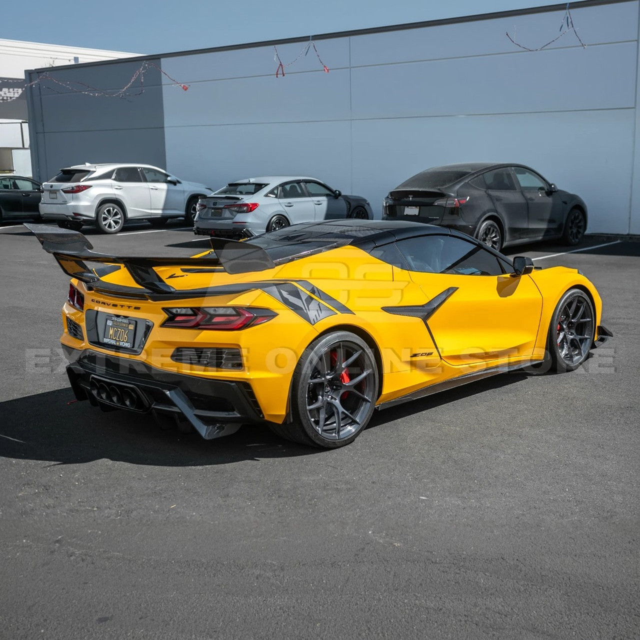 EOS Track Edition Side Skirts - Carbon Fiber - C8 Corvette Z06 (SS-1175-BKCF)