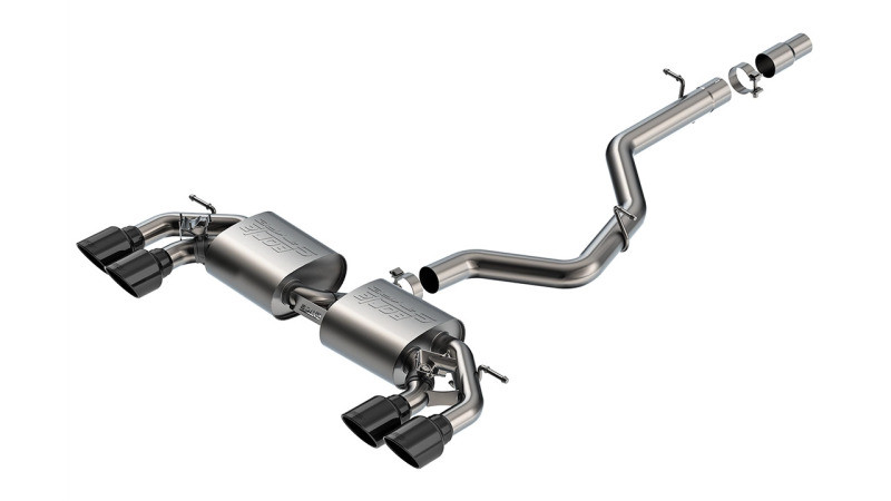 Borla 22-25 Volkswagen Golf R S-type Cat-Back Exhaust - Dual 4.5in Black Chrome Tips - 141029BC Photo - Primary