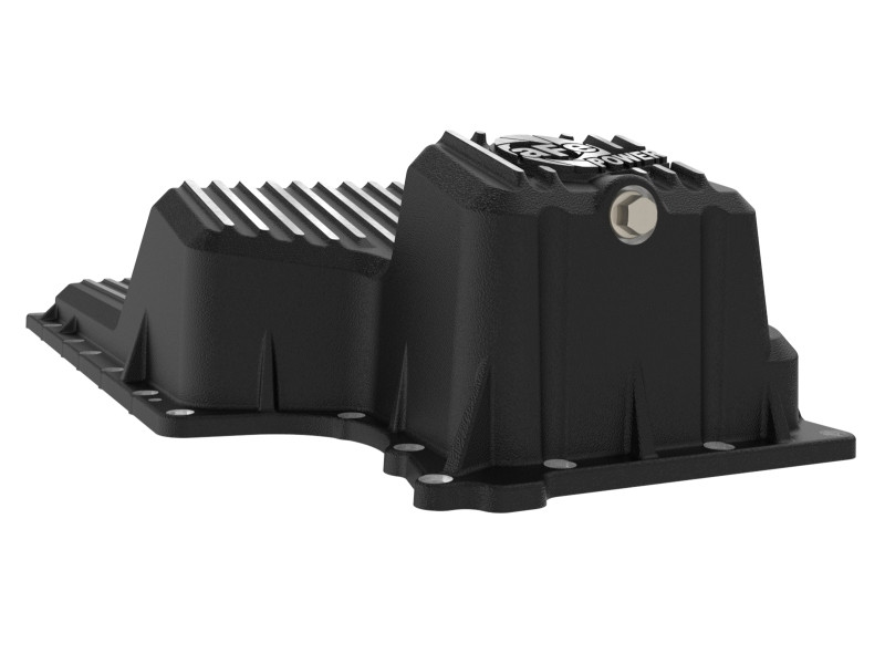 aFe 20-25 GM Trucks L6 3.0L Engine Oil Pan - Black w/ Machined Fins - 46-71440B Photo - Unmounted