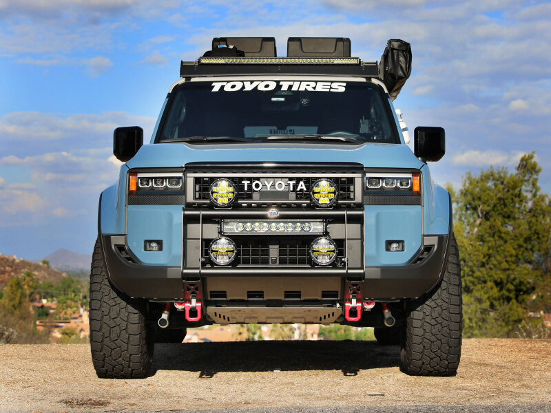 aFe 2024+ Toyota Land Cruiser (J250) L4 2.4L Terra Guard Bull Bar w/ RIGID Lights - 79-27021L Photo - Mounted