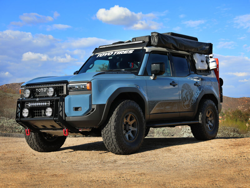 aFe 2024+ Toyota Land Cruiser (J250) L4 2.4L Terra Guard Bull Bar w/ RIGID Lights - 79-27021L Photo - Mounted