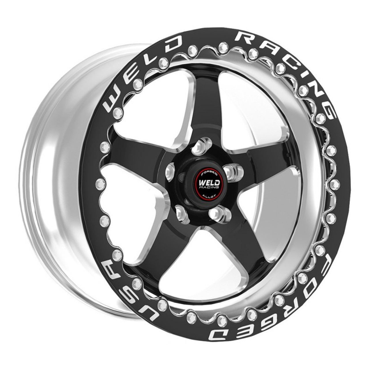 Weld Wheels S71 Beadlock Black 18x12 Rear Wheel - 14-19 C7 Corvette w. Carbon Brakes
