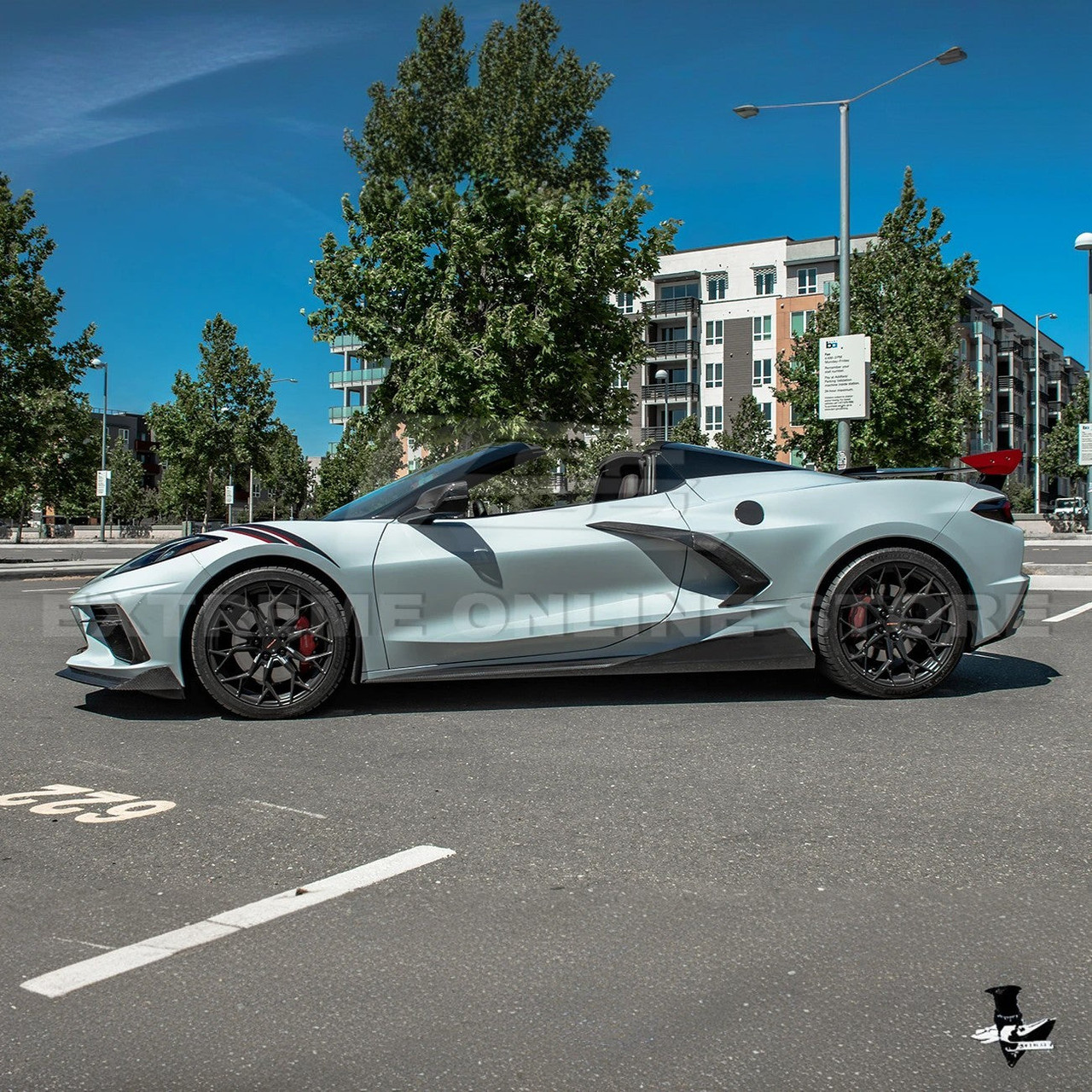 EOS 5VM Carbon Fiber Front Splitter -1 Piece - C8 Corvette