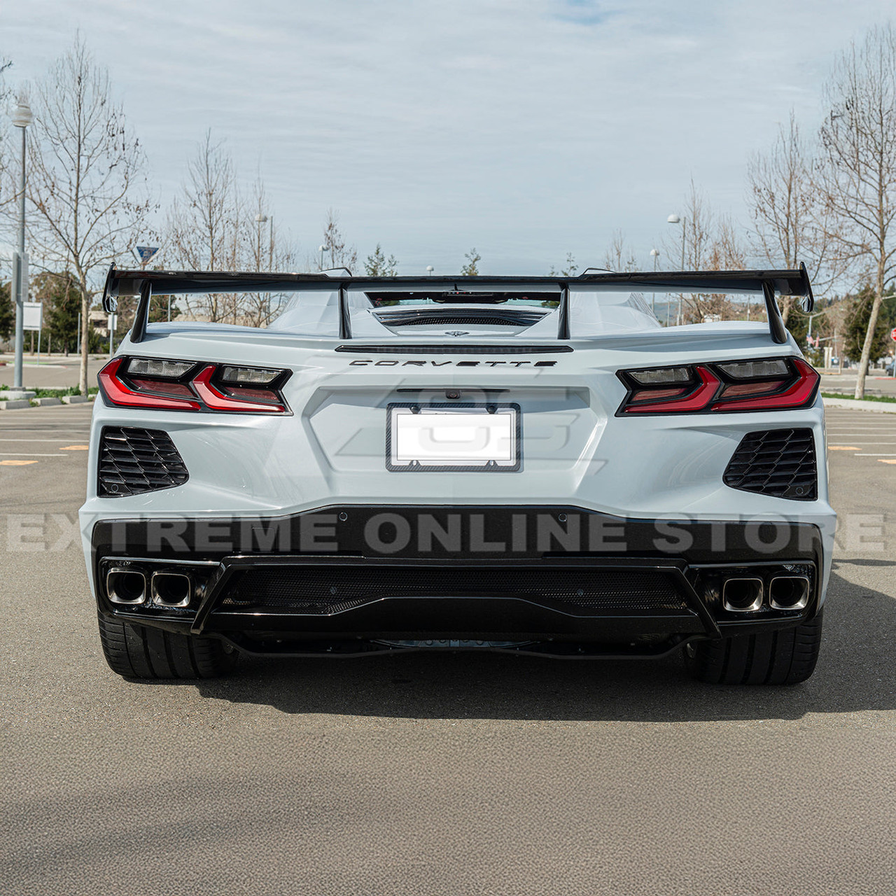 EOS Rear Spoiler 5VM High Wing - Carbon Flash - C8 Corvette (SPOILER-268-ABS)