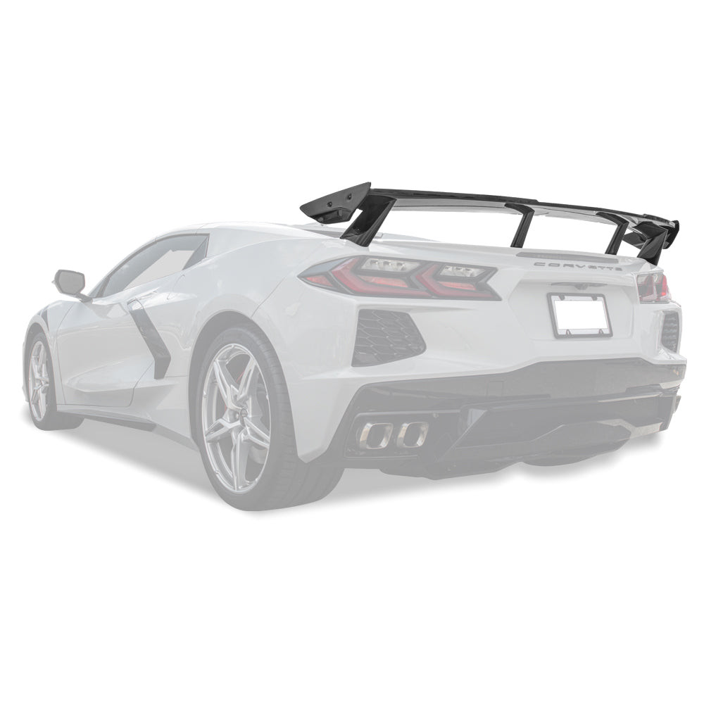 EOS Rear Spoiler 5VM High Wing - Carbon Flash - C8 Corvette (SPOILER-268-ABS)
