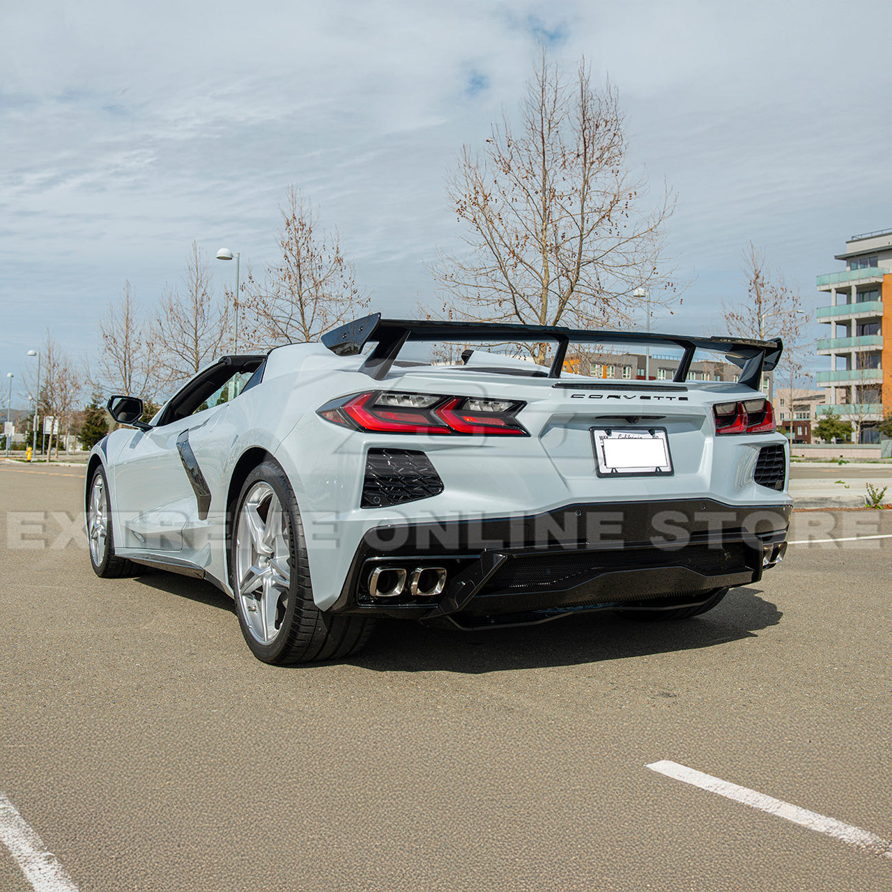EOS Rear Spoiler 5VM High Wing - Carbon Flash - C8 Corvette (SPOILER-268-ABS)