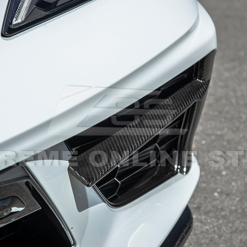 EOS Front Grill Insert - Carbon Fiber - C8 Corvette (FOG-336-BKCF)