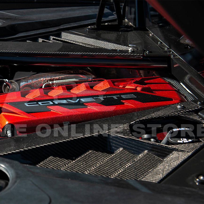 EOS Engine Bay Panel Cover - Carbon Fiber - C8 Corvette (VENT-345-BKCF)