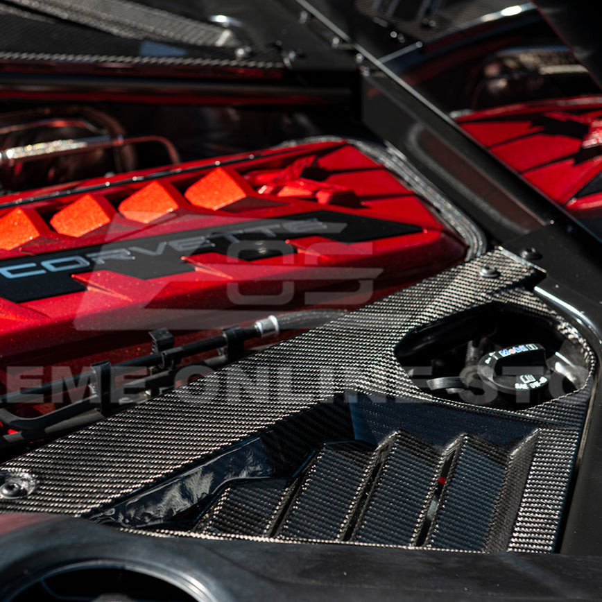 EOS Engine Bay Panel Cover - Carbon Fiber - C8 Corvette (VENT-345-BKCF)