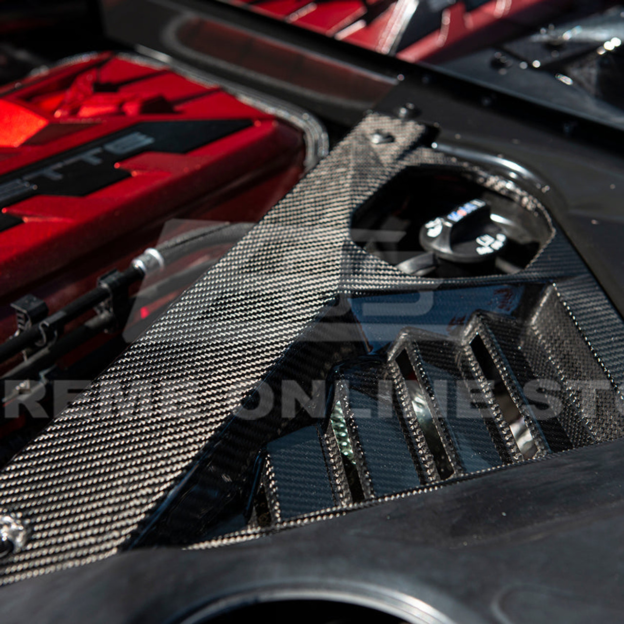 EOS Engine Bay Panel Cover - Carbon Fiber - C8 Corvette (VENT-345-BKCF)