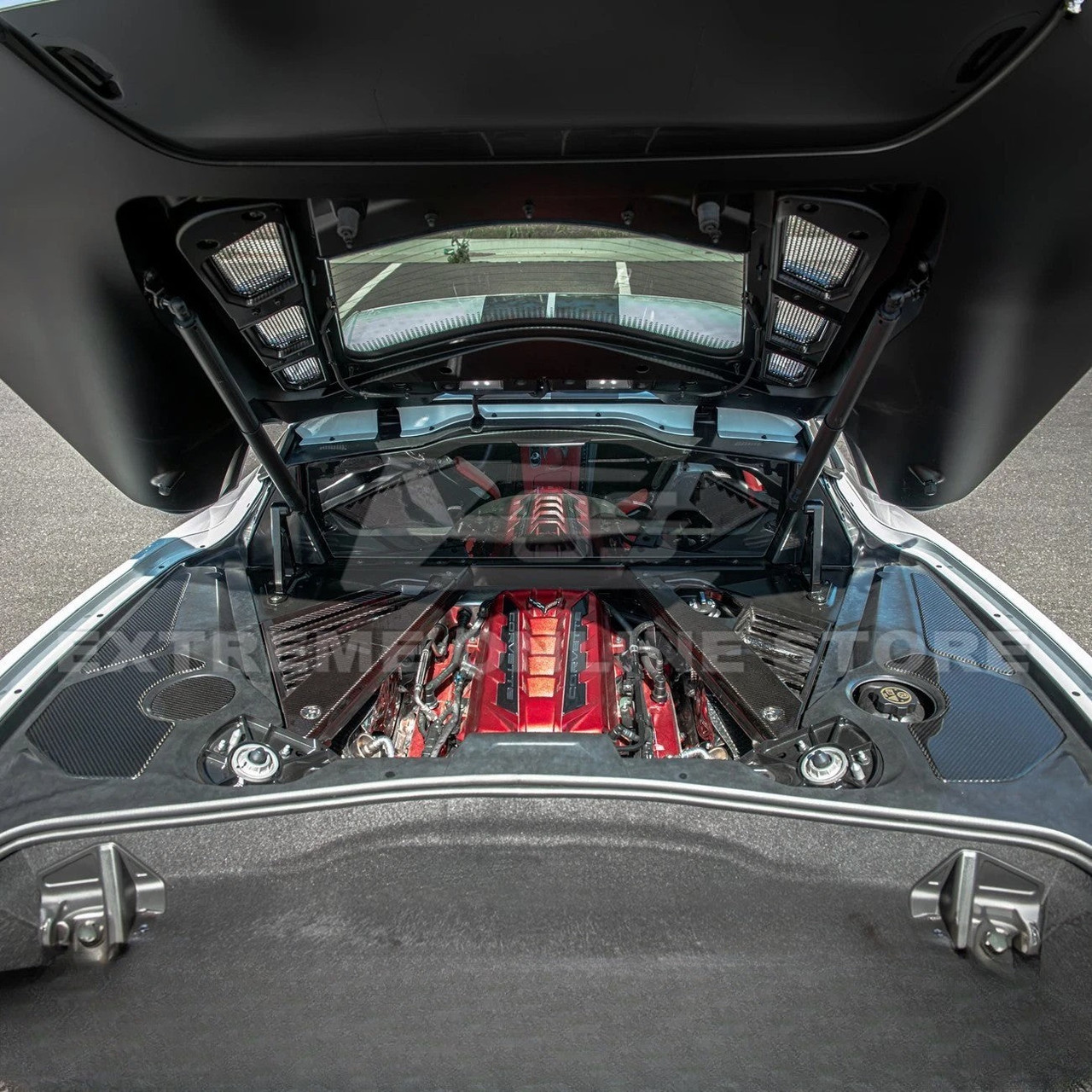 EOS Engine Bay Access Panel Covers - Carbon Fiber - C8 Corvette (EC-356-BKCF)