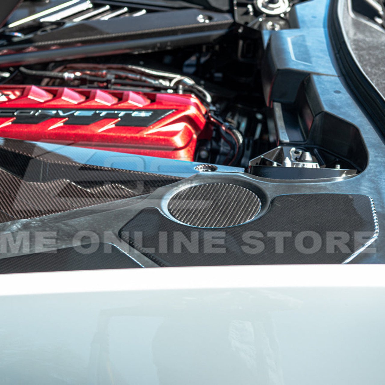 EOS Engine Bay Access Panel Covers - Carbon Fiber - C8 Corvette (EC-356-BKCF)